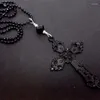Łańcuchy vintage czarny łańcuch krzyżowy dla mężczyzn dla mężczyzn moda gotycka biżuteria prezenty punkowe hip -hop wiedźmy choker
