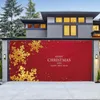 Fiori decorativi 7x16ft Merry Christmas Banner Garage Door Mural inverno Babbo Natale Grande decorazione a cavalletto interno e tavolo