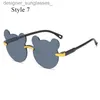 Lunettes de soleil Lunettes de soleil pour enfants Bear Shed Lunettes de soleil mignonnes Enfants Tren Cartoon Lunettes anti-éblouissantes en plein air pour garçons filles LunettesL231114