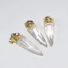 Pendanthalsband 2023 Verkliga smycken Clear Crystal Quartz för kvinnor Pendulum Natural Stone Long Arrowhead Gold Plated 5pc Women's Statement