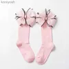 Kids Socks Cute Kids Girls Knee High Big Bows Cotton Toddlers Girl Long For Children's Candy Color Infant Baby SockL231114