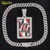 Bijoux fins Hip Hop personnalisés, argent massif 10K 14K VVS Moissanite diamant glacé, pendentif de carte à jouer