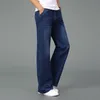 Mäns jeans Autumn Big Fleared Bootcut Jeans Mens Boot Cut Denim Pants Loose Fashion Clothing Designer Classic Light Blue Trousers 230414