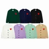 Amisweater Paris Fashion Mens 디자이너 니트 자수 Red Heart Cardigan 캐주얼 한 느슨한 옷 탑 남성 여성 고급 Amis Jumper