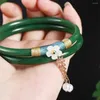 Bangle Wedding Jewelry Girls National Style Friend Gift Antique Bracelet Women Bangles Hetian Jade Chinese