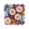 Dekorativa blommor konstgjorda rosblommor bruddusch bröllop fest simulering väggdekoration