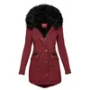 Womens Jackets Fashion Cotton Padded Winter Coat Women Warm Fleece Jacket Solid Thicken Casual Slim Ladies Overcoat 231113