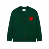 AmiSweater Paris Moda Uomo Designer Lavorato a maglia Ricamato Cuore rosso Cardigan Casual Abiti larghi Top Uomo Donna Lusso amis Jumper