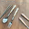 Set di stoviglie Set di stoviglie Utensile Acciaio inossidabile Studente Cartoon Bacchette Cucchiaio Forchetta