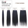 Gerade Clip-in-Haarverlängerung, Kunsthaar, 150 g/Set, gerade Clip-on-Extensions, voller Kopf, 16 Clips, Haarteile für Frauen