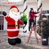 Décorations de Noël 8FT Gonflable Père Noël tenant des lumières LED intégrées pour l'arbre de Noël pour le décor de patio de pelouse de jardin de vacances 231113