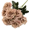 Dekorativa blommor 7 huvuden Artificial Flower Curled Edge Rose Bouquet Wedding Home Table Vase Floral Arrangement Accessories Valentine's Day