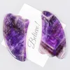 Natural Stone Amethyst Roller Face Gua Sha Tool Skincare Beauty Crystal Mushroom Guasha Scraping Eye Neck Body Spa Acupunktur ansiktsmassager