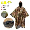 Raincoats 3 in 1 Multifunctional coat Waterproof Poncho Backpack Hiking Cover Motorcycle Outdoor Awning Camping Tent Mat 230413