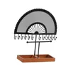 Jewelry Pouches Display Rack Multipurpose Wooden Fan Shape Storage Holder Stand For Desktop Shops Dresser Home Decoration Shows