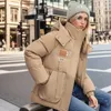 Damen Daunenparkas Winterjacke Mäntel Damen Damen Baumwolljacken Kapuzenmantel Dicker, warmer, winddichter Casual-Studentenmantel 231114