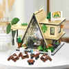 Block Moc Creative Store House Summer Camping Tält Modell Byggnadsblock Stad Landskap Beauty Shop Girl Toy Children Söt Giftl231114