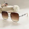 Modieuze dames designer zonnebrillen van hoge kwaliteit heren SMU028 vierkant metalen frame spiegelpoot letterlink vrijetijdsvakantie vakantie aan zee brillen met originele doos