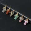 Colares pendentes pingentes de pedra natural Mushroom Formulário Chakra Cristal Agenera Tricote de arame de cobre para decoração de colar de jóias