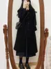 Wool wełna miesza jesienna zima długa płaszcz Koreańska faux wełniana kurtka Kobieta elegancka pojedyncza płaszcze płaszcze harajuku 231114