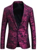 Мужские костюмы Blazers Floral Print Blazer Men Rose Flow