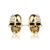 Stud Kristall Skl Ohrringe für Frauen Männer Persönlichkeit Gold Sier Rose Farbe Piercing Ohrstecker Halloween Drop Delivery Schmuck Dhgarden Dhg9Q