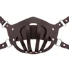 Accessoires de costumes Masque de bouche en cuir Punk Moto Biker Demi-Masque de sport Masque à moufle Halloween Masque de fête réutilisable Mascarilla