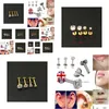 Labret Lip Piercing Jóias Cristal Cz Gem Stud Ouro Labret Tragus Brincos 316L Aço Inoxidável Zircon Prego Unhas Médicas Rodadas 2M Dh47C