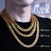 KRKC Złoto wypełnione Miami Cuban Link Naszyjnik Cadena de oro Mens Biżuter Hip Hop Niestandardowe łańcuchy kubańskie biżuteria Hiphop