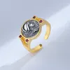 حلقات الكتلة Mes-3 Zfsilver Silver S925 Fashion Fine Roman Marstel Luxury Retro Gold Coin Ring Ring Women Girl Girl Party Jewelry