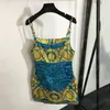 Vintage Print Sling Kleider Für Frauen Sommer Kühlen Casual Kleid Designer Sexy Dame Mini Röcke Für Party Nachtclub