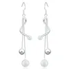 Dangle Earrings Fashion 925 Sterling Silver Flowing水吊りビーズ