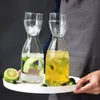 Tumblers 600 ml nordische transparente Glaswasserflasche mit Teetassen-Set, kreativ, hitzebeständig, für Zuhause, Kaffee, Milch, Saft, Kaltgetränkekanne 230413