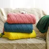 Couvertures Couverture de jet tricotée de printemps pour lits avec gland gris bleu couverture de canapé à carreaux texturée solide nordique décor à la maison couverture de sieste douce 230414