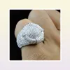 Runda CZ -ringar puffade Marine Micro Paled Full Bling Iced Out Cubic Zircon Fashion Hiphop Jewelry Gift Z5C2386312784