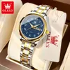 Womens Watches Olevs Wrist Watch Original Luxury للسيدات المضاد للماء من الفولاذ المقاوم للصدأ الكوارتز Wristwatch Gold Trend 231114