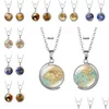 Pendant Necklaces Vintage Rotating Glass Globe Planet World Map Necklace Art Face Round Dome Earth Drop Delivery Jewelry Pend Dhgarden Dhnui