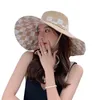 Designerki Składany kapelusz kubełkowy Podwójny zużycie mody Letnia czapka rybacka szeroka grzbiet bambusowe czapki damskie plażowe słońce czarny żółty beżowy różowy khaki