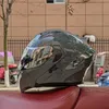 Capacetes de ciclismo Vire o capacete de motocicleta Lente dupla Capacete de Face Full Face Capace