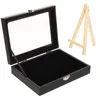 Jewelry Pouches Brooch Storage Box Display Case Container Organizer Showcase Badge Lid Desktop Wood Po Frames