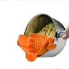 Fruktgrönsaksverktyg Silikon Köksfilter Clip Pan Drain Rack Bowl Tratt Ris Pasta Vegetabilisk tvätt durerande dränering av överflöd 230414