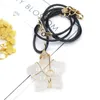 Pendentif Colliers Pierre Naturelle Quartz Rose Oeil De Tigre Collier En Forme D'étoile À Cinq Branches Pour Femmes Et Hommes Bijoux Cadeau 38x30x12mm