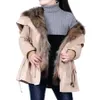 Mulheres pele falsa maomaokong inverno moda feminina luxuoso casaco de pele de coelho grande guaxinim com capuz parka jaqueta bomber 231113
