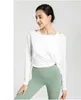 LU Women Yoga Shirt Dziewczęta Krążki Kobiety z długimi rękawami swobodne stroje dla dorosłych sportowca na siłownia fitness Bluzka 4 kolory YC102