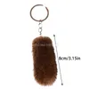 Mode moelleux en peluche fourrure de renard porte-clés pour femmes hommes queue pendentif porte-clés anneaux sac accrocher ornements porte-clés cadeaux de noël