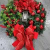 Guirlande de Noël de fleurs décoratives accrochant la guirlande de Noël pour des décorations de cheminée de cheminée de vacances d'hiver