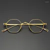 Sunglasses Frames Vintage Polygon Nearsight Eyewear Ultralight Titanium Alloy Eyeglasses Luxury Hexagon Spectacles