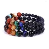 Strand CHICVIE Galaxy Planètes Système Solaire Chakra Bracelet À La Main Perles Bracelets Hommes Bijoux Pierre Naturelle Femme SBR190350