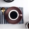 Fincan tabakları hf desen lale şekli profesyonel seramik espresso s fincan tabağı setleri kafe 80ml küçük caffe americano güçlü kahve kupası