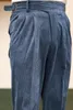 Pantalons pour hommes automne et hiver velours côtelé décontracté taille haute affaires mode élastique coupe régulière Stretch pantalon mâle Z299 230414